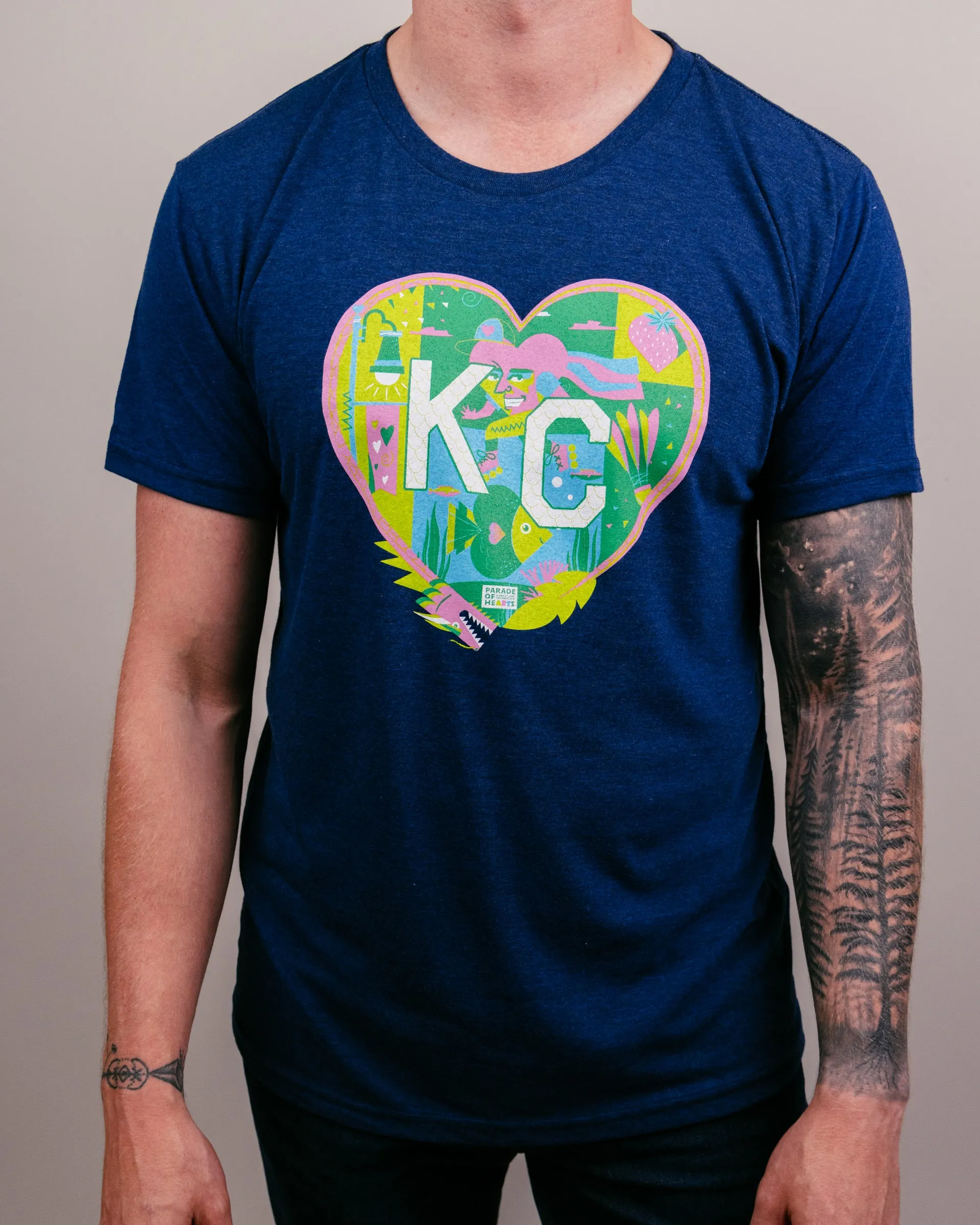 2024 Parade of Hearts KC Heart Navy T-Shirt