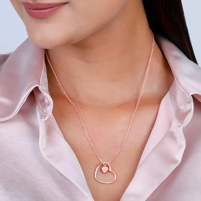 Anushka Sharma Rose Gold Heart Necklace