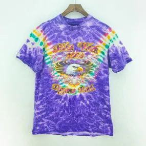 Bike Week Daytona Beach 2000 Purple Vintage Tie Dye T-shirt Size M Single Stitch