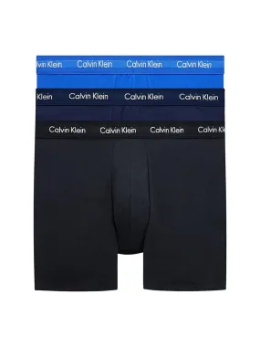 Calvin Klein 3 Pack Cotton Stretch Boxer Briefs (BLACK/BLUE/COBALT)