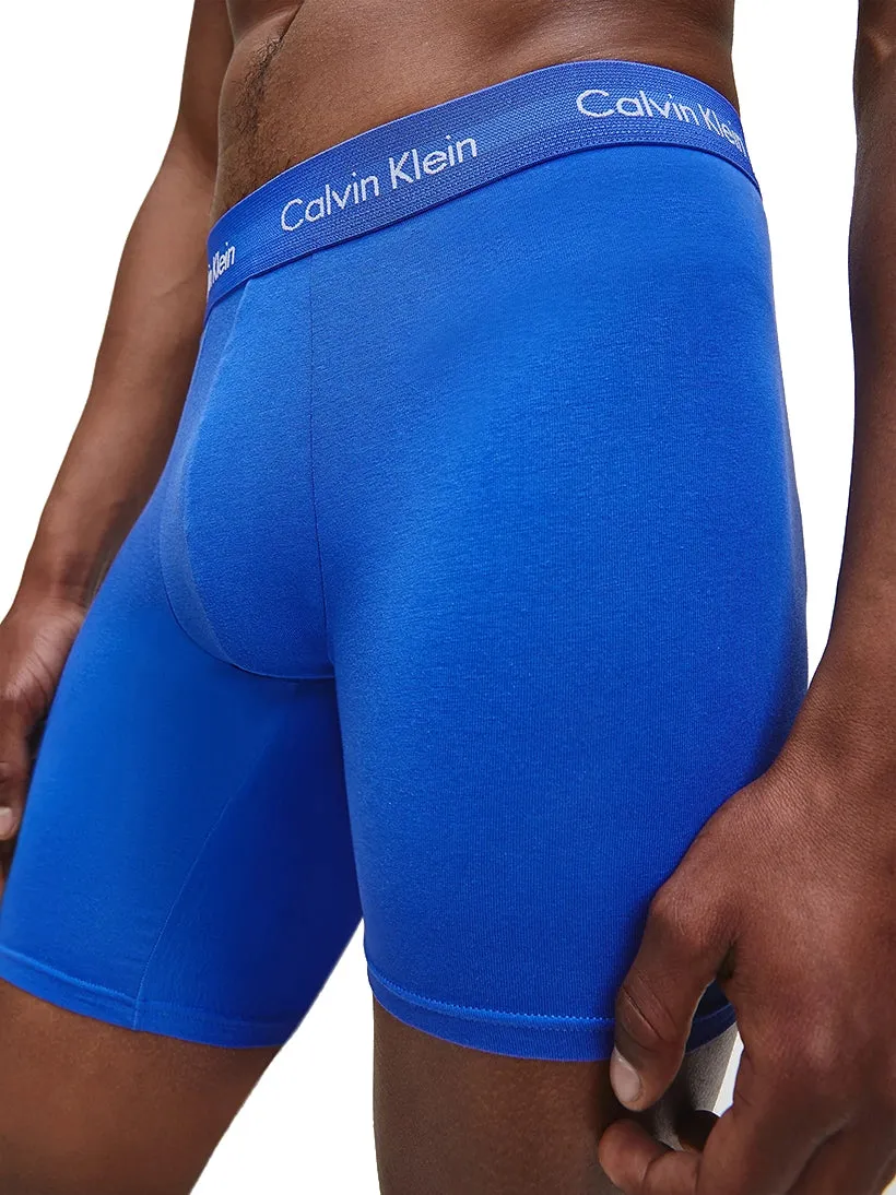 Calvin Klein 3 Pack Cotton Stretch Boxer Briefs (BLACK/BLUE/COBALT)