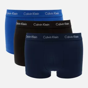 Calvin Klein 3 Pack Cotton Stretch –Low Rise Trunks ( Blue / Navy / Black )