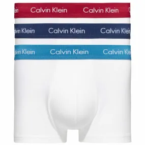 Calvin Klein 3 Pack Cotton Stretch – Low Rise Trunks ( RED / NAVY / TURQUOISE ) - XL