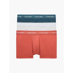 Calvin Klein 3 Pack Low rise Cotton Trunks (Dusty Cppr/ Bright White/Hsph)