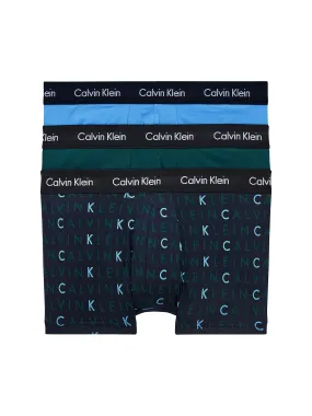 Calvin Klein 3 Pack Low Rise Trunks – Blue/Green/Print