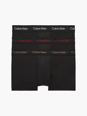 Calvin Klein 3 Pack Low rise Trunks - Cotton Stretch - Logo in Different Color