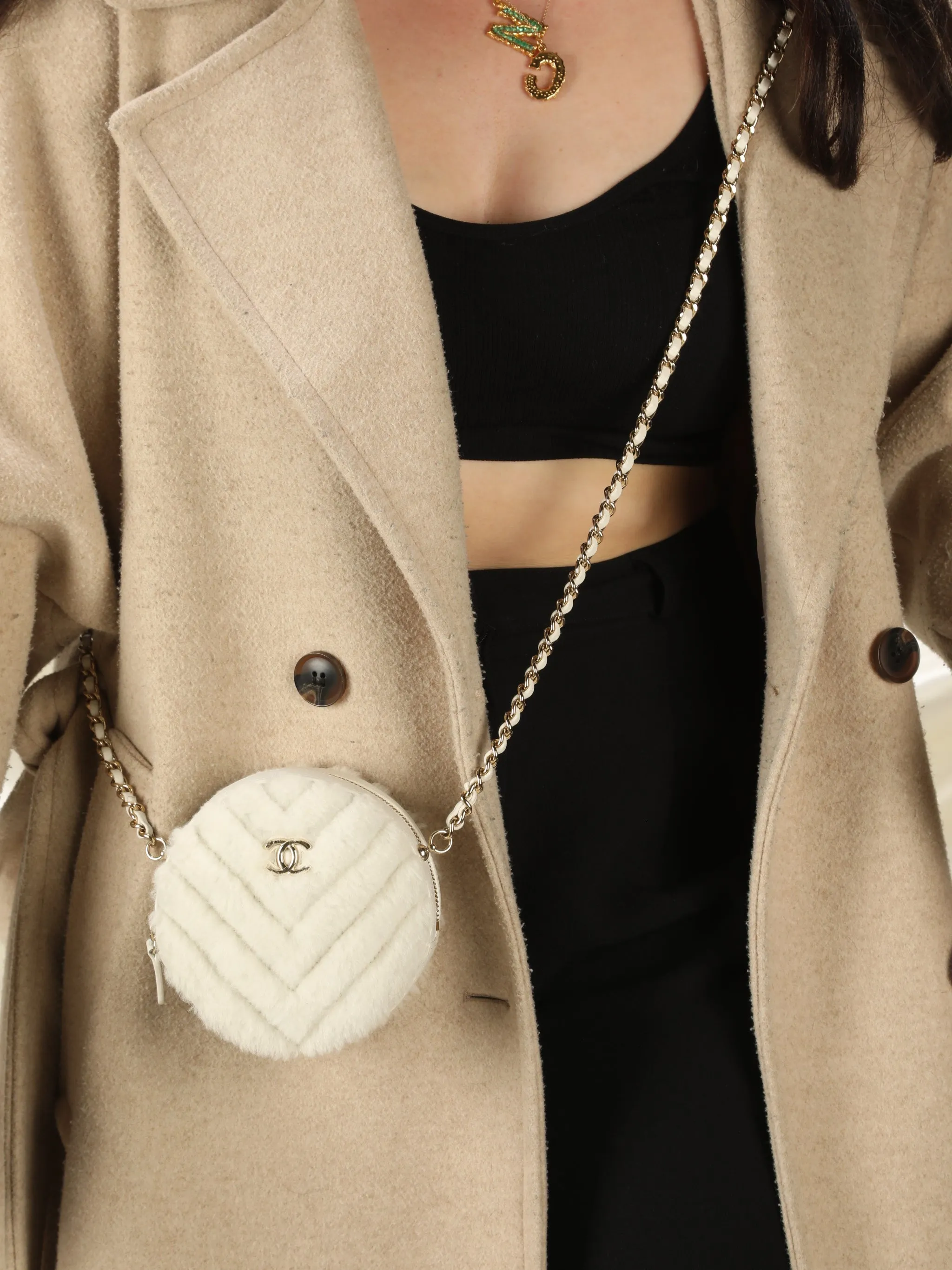 Chanel Circle Fur Crossbody