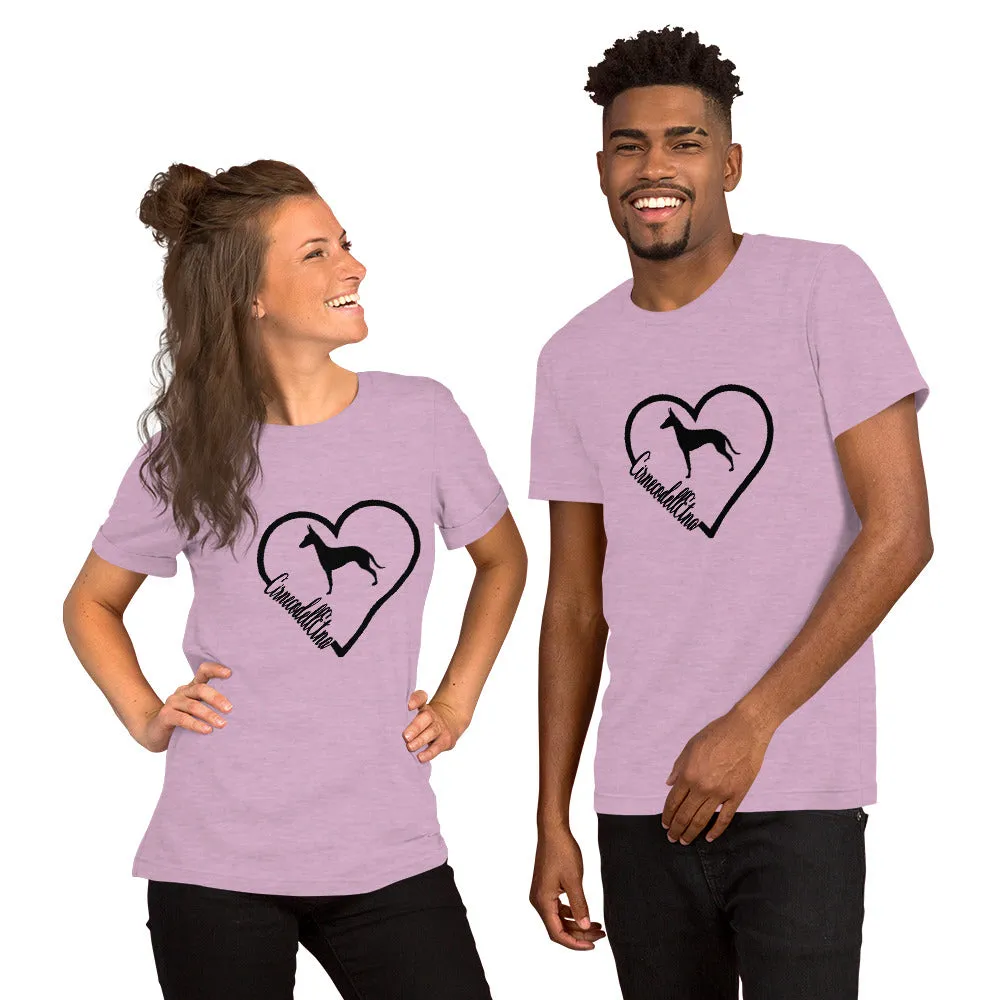 Cirneco dell' Etna Heart Short-Sleeve Unisex T-Shirt