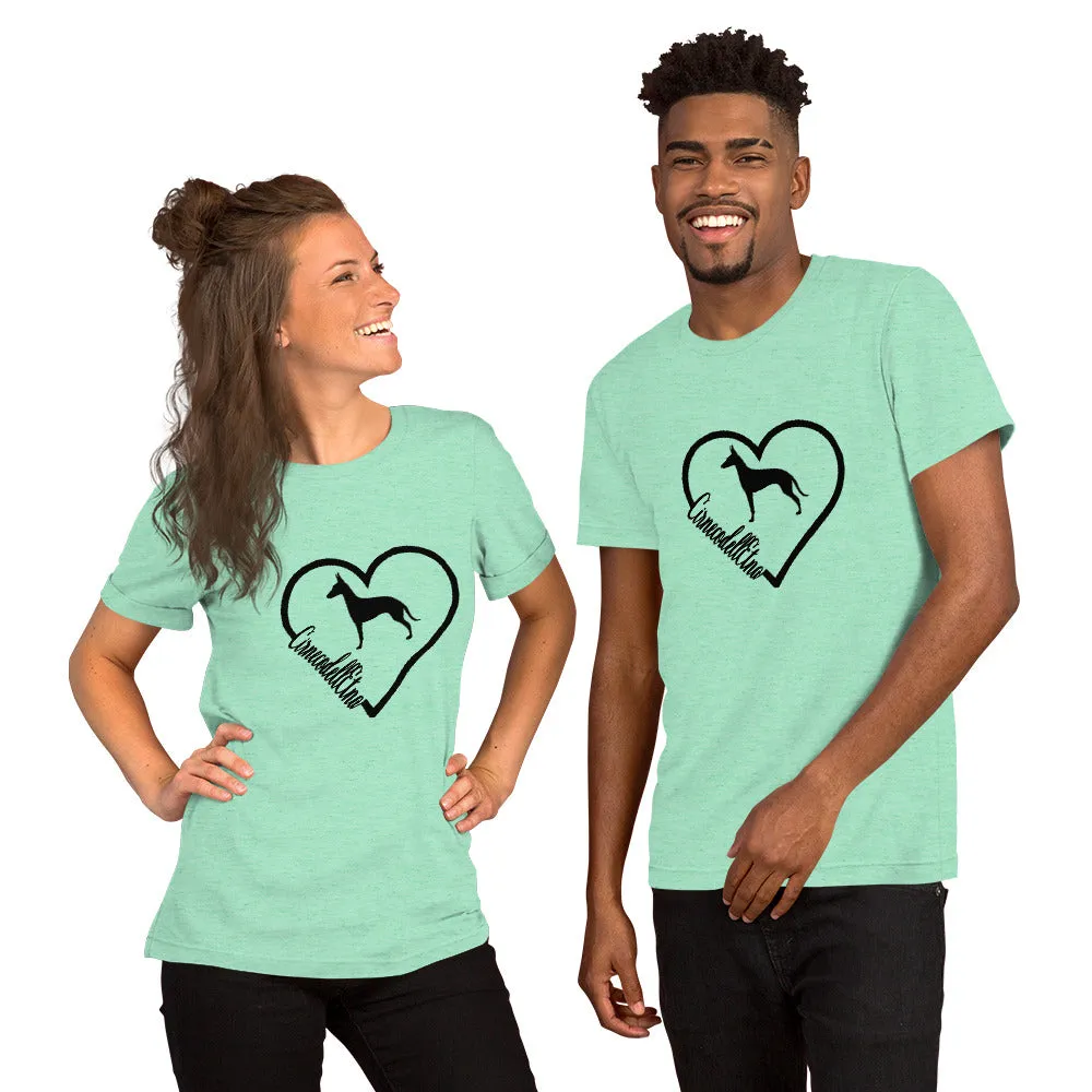 Cirneco dell' Etna Heart Short-Sleeve Unisex T-Shirt