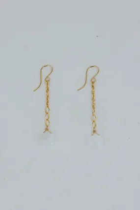 Fancy Drop Chain Earrings - Moonstone