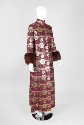 Fur-Trimmed Brocade Coat