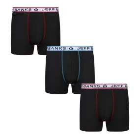 Jeff Banks Men's 3 Pack Sports Underwear - All Black