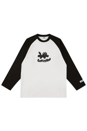 Kitty Print Long Raglan Sleeve T-shirt