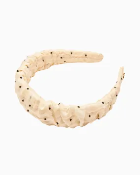 Lele Sadoughi Kelly Headband in Cream Polka Dot