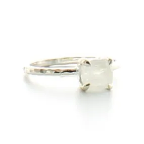 MINI PROTECT RING RAINBOW MOONSTONE & SILVER