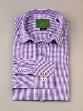 Nabeel & Aqeel Shirt Hidden Button Down Collar R-06 Custom Fit Purple Check NSHH6C05