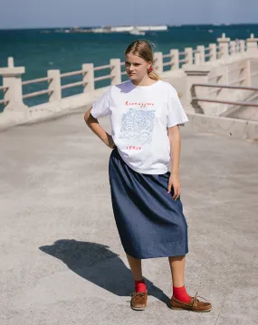 Oversized Basic Tee in Riomaggiore Italy White