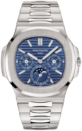 Patek Philippe Nautilus Perpetual Calendar Sunburst White Gold/ Blue Dial (Ref#5740/1G-001)