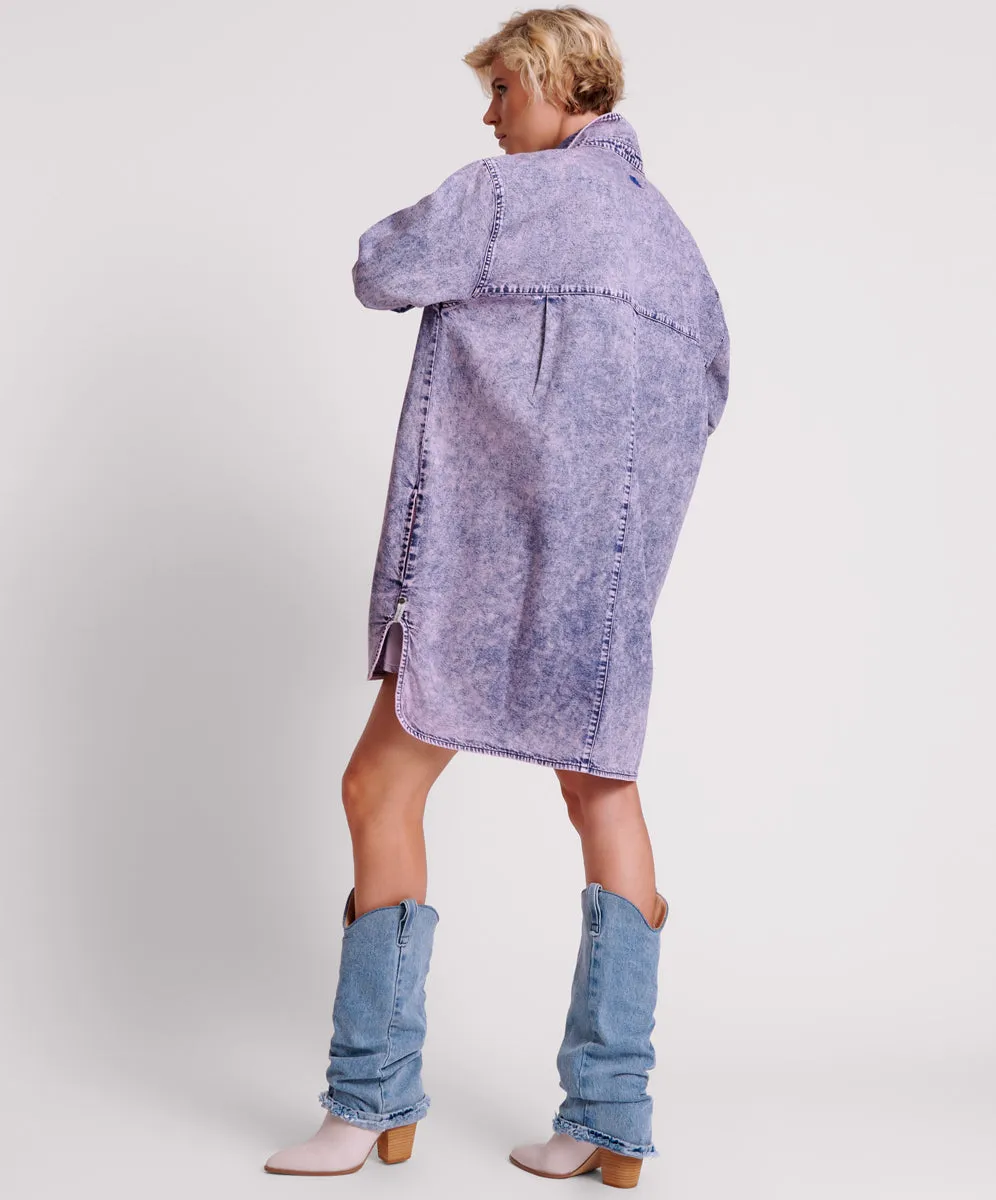 PURPLE RAIN NIXIE DENIM SHIRT DRESS