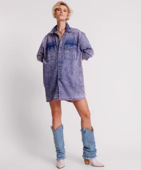 PURPLE RAIN NIXIE DENIM SHIRT DRESS