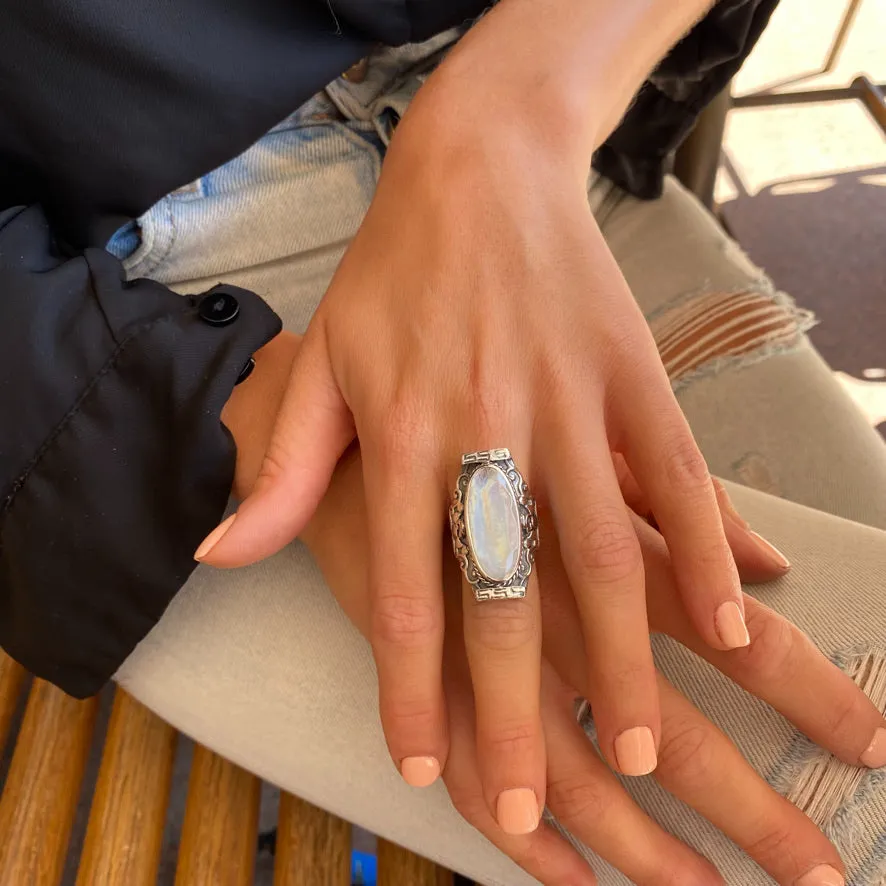 Rainbow Moonstone Ring - Dakini