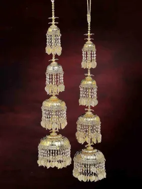 Set Of 2 Gold Plated Bridal Layered Kaleeras