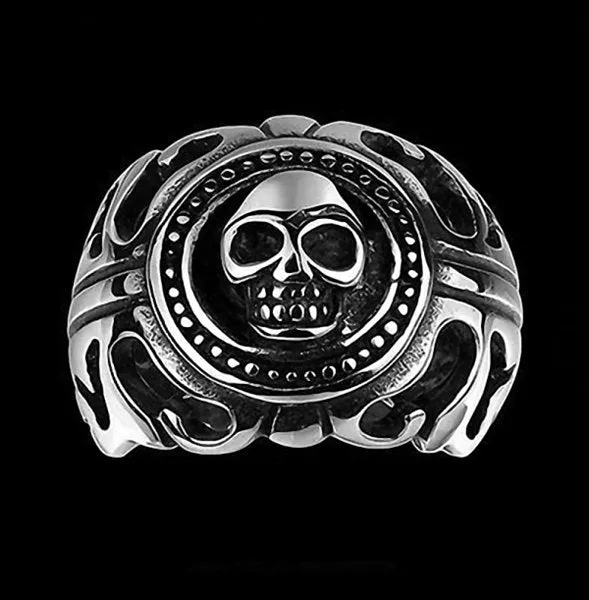 Stainless Steel Skull Cast Ring