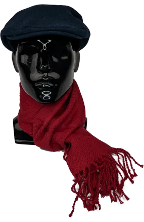 Wool 100% Scarf-2505-Red