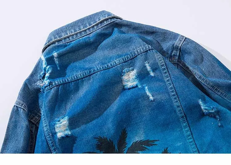 Yashinoki Men's Denim Bomber Jacket